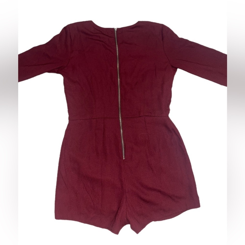 Abercrombie & Fitch Burgundy 3/4 Sleeve Romper- Size 10 - Picture 5 of 5